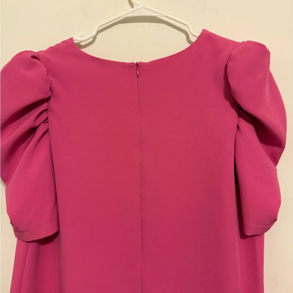 Lida Kate Pink Puff Sleeve Ruffle Hem Mini Dress | Size L | NWT - Picture 8 of 9